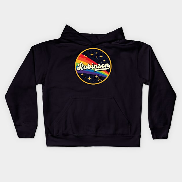 Robinson // Rainbow In Space Vintage Style Kids Hoodie by LMW Art